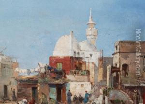 Ansicht Von Alexandria Oil Painting - Pierre-Henri-Theodore Tetar van Elven