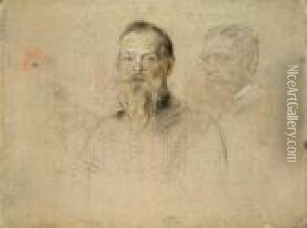 Luitpold Prinzregent Von Bayern Und Portraitstudie Oil Painting - Franz von Lenbach