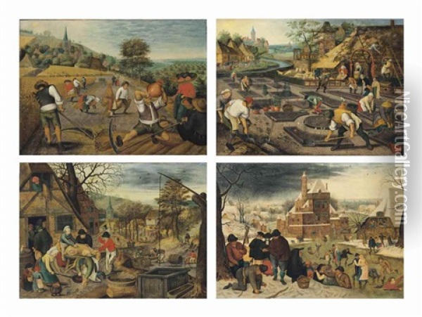 The Four Seasons: Spring; Summer; Autumn; And Winter Oil Painting - Pieter Brueghel the Younger