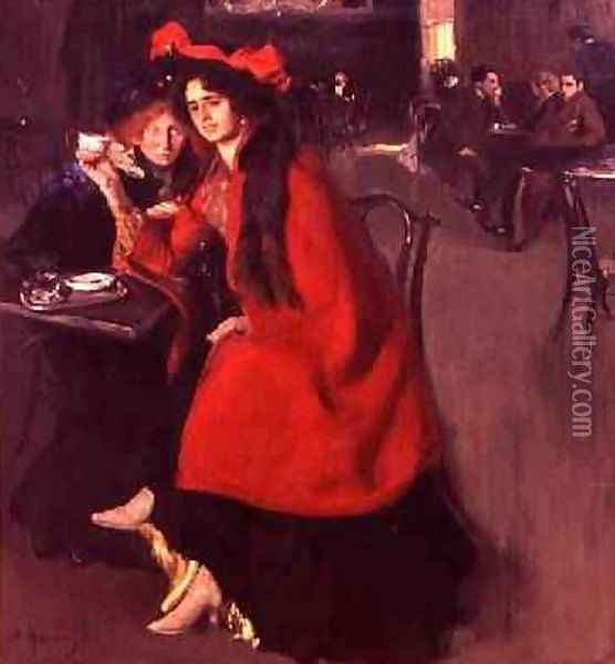 In a Cafe 1902 Oil Painting - A. A. Murashko