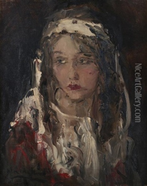 Portrait Of A Woman Oil Painting - Aurel Naray