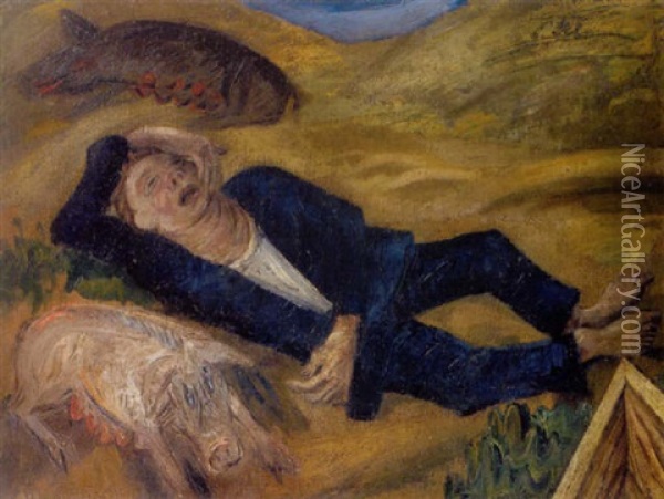 Der Verlorene Sohn (schweinehirt) Oil Painting - Paul Kleinschmidt