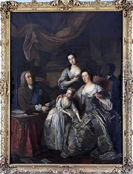 Richard Boyle 3rd Earl of Burlington and 4th Earl of Cork with his wife 0orothy Savile and their daughters Oil Painting - Jean Baptiste van Loo
