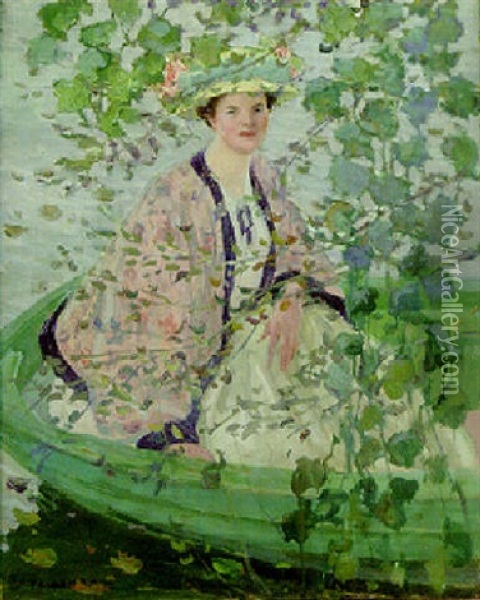 On The Epte Oil Painting - Frederick Carl Frieseke