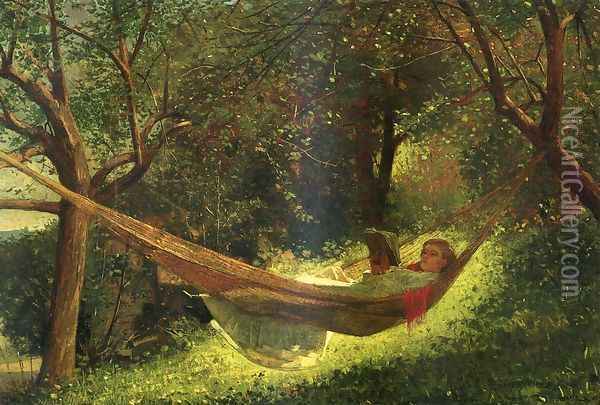 Girl in a Hammock Oil Painting - Winslow Homer