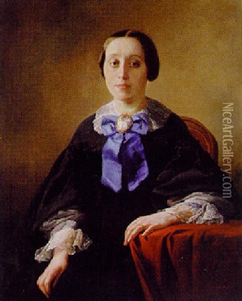Portrait Of An Elegant Woman Oil Painting - Jacob Spoel