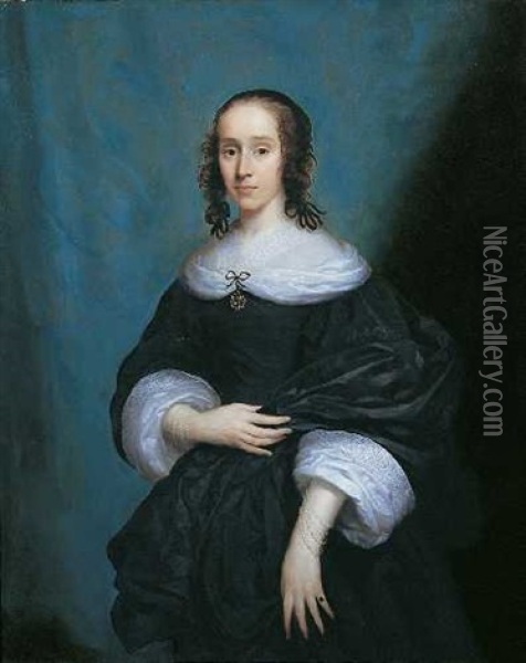 Bildnis Der Catherine Bridges, Countess Of Bedford (?) Oil Painting - Jonson van Ceulen