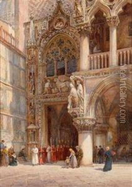 Porta Della Carta Oil Painting - William Harding Smith