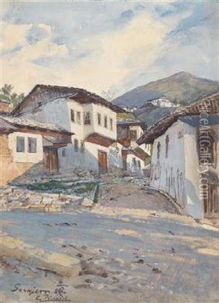 Alte Hauser In Sarajewo Oil Painting - Carl Pippich