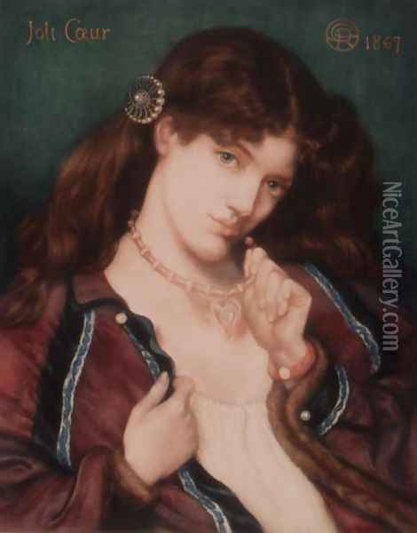 Joli Coeur, after Dante Gabriel Rossetti 1828-82, 1867 Oil Painting - Dante Gabriel Rossetti