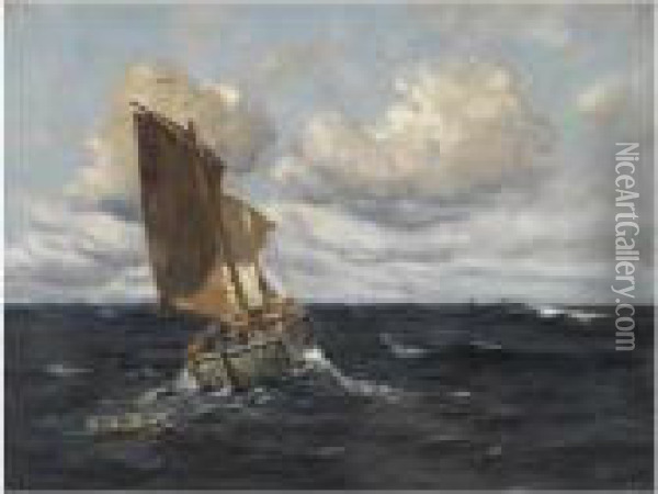 The Open Sea Oil Painting - Frank Richards