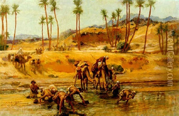 The Nubian Desert Oil Painting - Frederick Arthur Bridgman