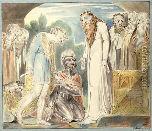 Pardon of Absalom Oil Painting - William Blake