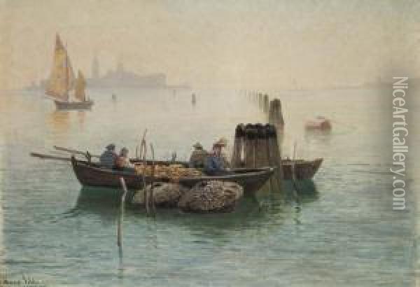 Ein Morgen In Den Lagunen Von Venedig Oil Painting - Hans Schleich