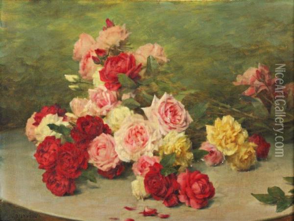 Jete De Roses Oil Painting - Gustave Bienvetu