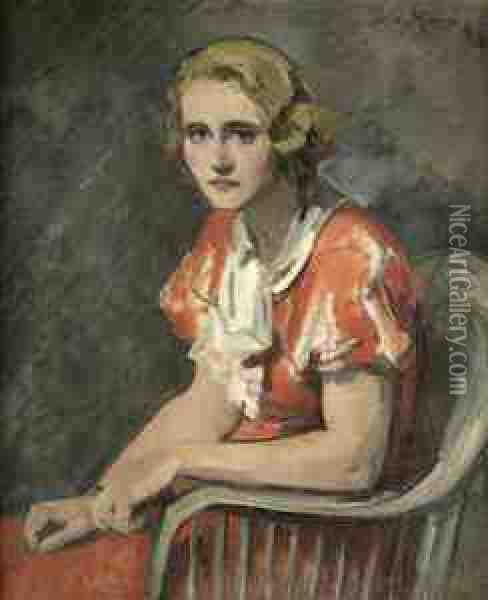 Bildnis Einer Blonden Frau Oil Painting - Leo Von Konig