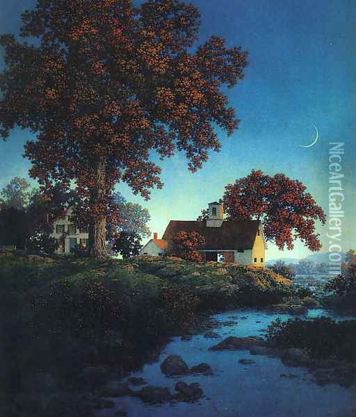 New Moon Oil Painting - Maxfield Parrish