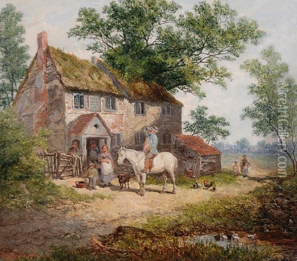 At The White Horse Inn Oil Painting - John Holland