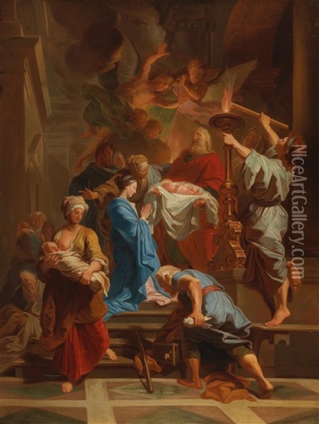 The Presentation At The Temple Oil Painting - Johann Kasper Sing