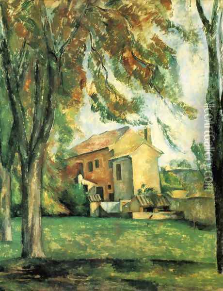 The pond of the Jas de Bouffan at winter Oil Painting - Paul Cezanne