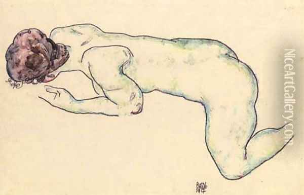 Liegender weiblicher Akt Oil Painting - Egon Schiele