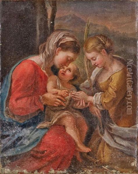 Il Matrimonio Mistico Di Santa Caterina Oil Painting - Correggio, (Antonio Allegri)