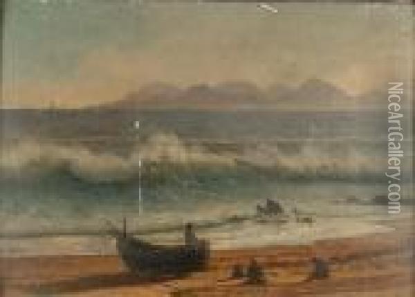 Figures On A Shoreline Oil Painting - Antonietta Brandeis