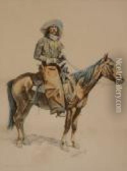 The Arizona Cowboy Oil Painting - Frederic Remington