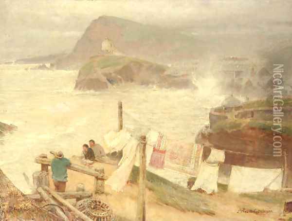 Ilfracombe from Compass Hill Oil Painting - Albert Goodwin