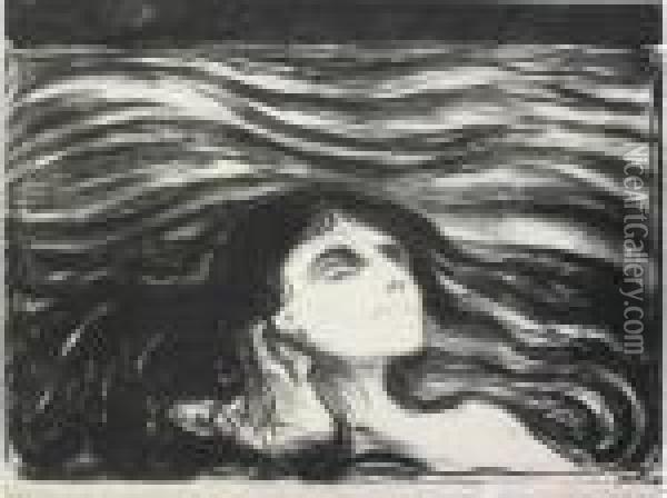 By The Deathbed (woll 64) Oil Painting - Edvard Munch