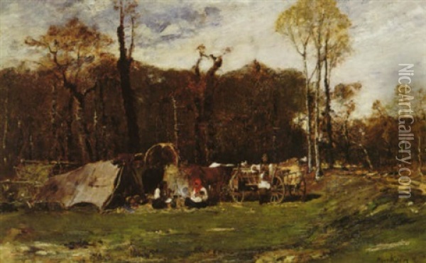Gypsy Camp Oil Painting - Mihaly Munkacsy
