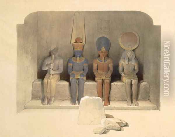 Sanctuary of the Temple of Abu Simbel, from Egypt and Nubia, Vol.1 Oil Painting - David Roberts