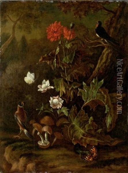 Buntes Waldbodenstillleben Oil Painting - Abraham Jansz. Begeyn
