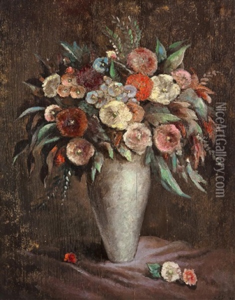 Blumenstraus In Einer Vase Oil Painting - Emil Orlik