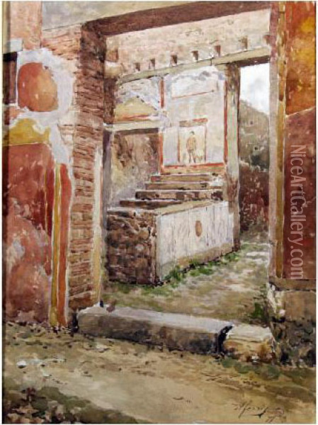 Pompei Oil Painting - Antonio Ferrigno