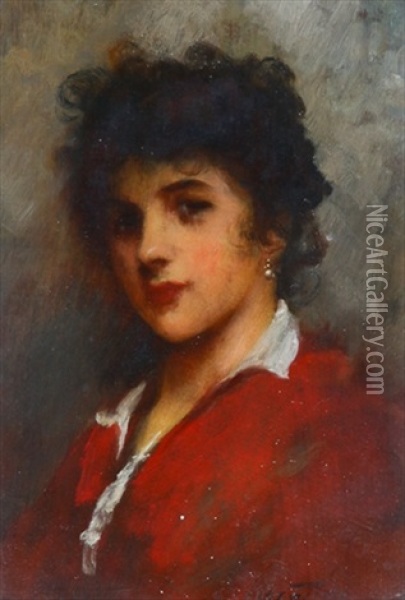 Girl With The Pearl Earrings Oil Painting - Sir Samuel Luke Fildes