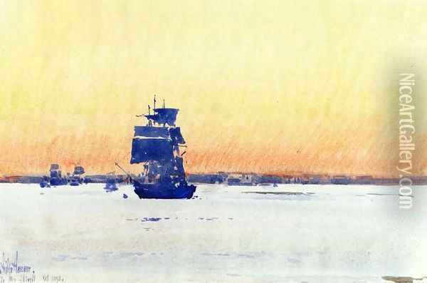 Sailing Ship Locked in Ice1 Oil Painting - Frederick Childe Hassam