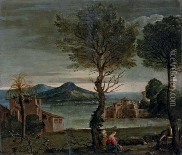 The Rest On The Flight Into Eygpt Oil Painting - Domenico Zampieri (Domenichino)