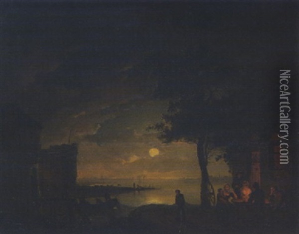 Ansicht Von Antwerpen Oil Painting - Petrus Johann Van Regemorter