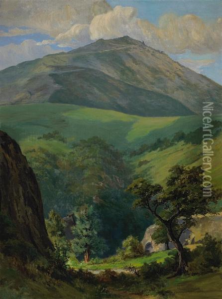Thought To Be Mt Tamalpais Oil Painting - Christian A. Jorgensen