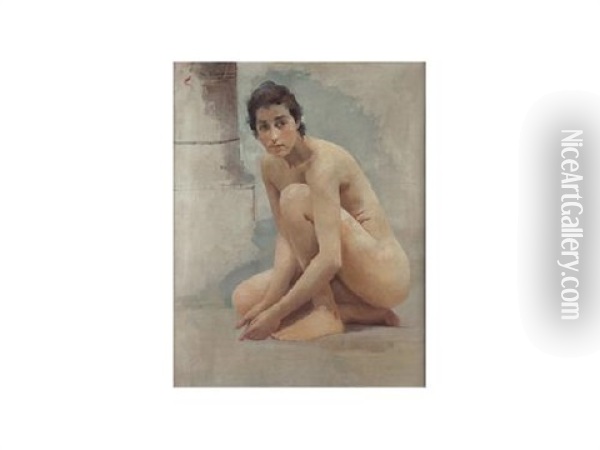 Desnudo Femenino Oil Painting - Ramon Casas