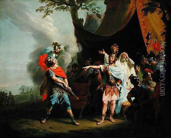 Achilles has a dispute with Agamemnon, 1776 Oil Painting - Johann Heinrich The Elder Tischbein