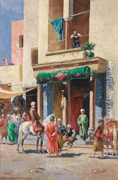 Arab Street Scene Oil Painting - Filippo Baratti