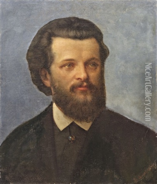 Portrait Of Karl Marx Oil Painting - Ferdinand Wachsmuth