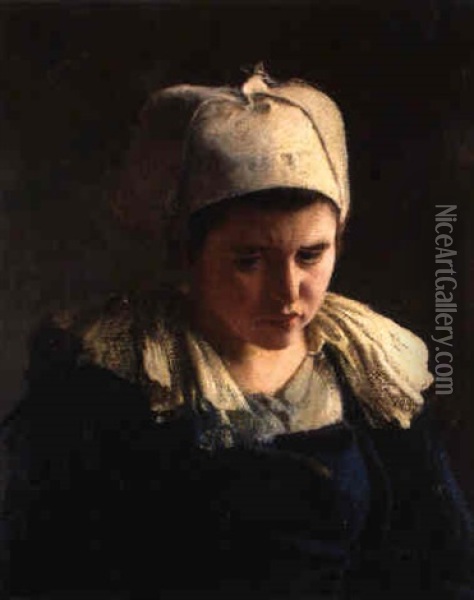 Portrait De Bretonne Oil Painting - Roderic O'Conor