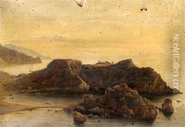 Le Cap Sant'andrea Pres De Taormine, Sicile Oil Painting - Jean Charles Joseph Remond
