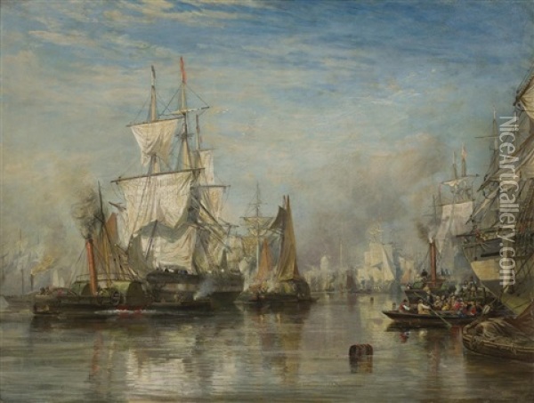 Shipping In The Pool Of London Oil Painting - Samuel Bough