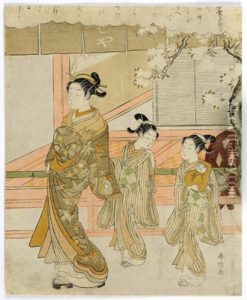 Dignitary Ariwara No Narihira, From The Series Sanjurokkasen Oil Painting - Suzuki Harunobu