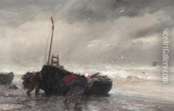 The Squall Oil Painting - Dudley Hardy