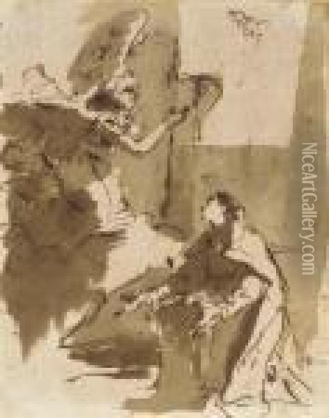 The Annunciation Oil Painting - Giovanni Battista Tiepolo